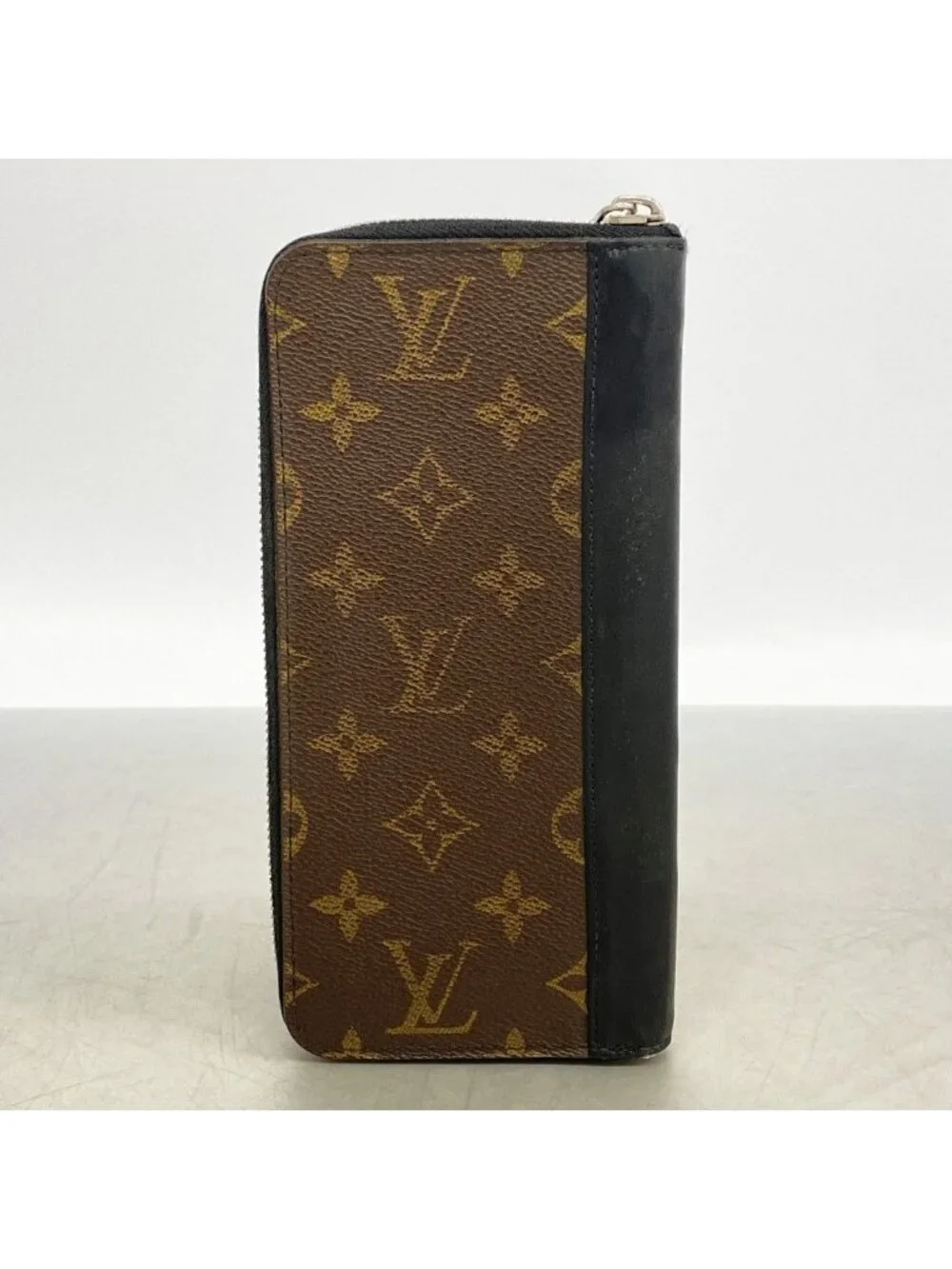 Louis Vuitton Wallet Monogram Macassar Zippy Vertical Brown Black